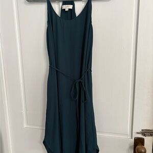 ⭐️$4 when bundled- LOFT Teal Flowy Chiffon Dress